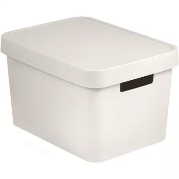 CURVER Infinity Recycled 17L scatola portatutto con coperchio, bianco, 36x27x22 cm, plastica 100% riciclata