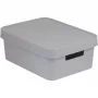 Curver Infinity Recycled 11L scatola portatutto con coperchio, grigio, 36x27x14cm