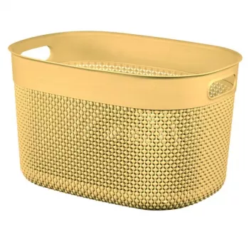 CURVER Filo L cesto contenitore 18L giallo 38x28x22cm effetto intreccio rattan