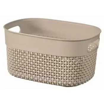 CURVER Filo S cesto contenitore 6L, intrecciato, beige, rettangolare, impilabile, con maniglie