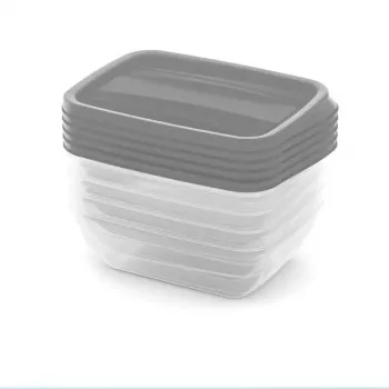CURVER Vedo set contenitori 5x0,5L trasparente grigio