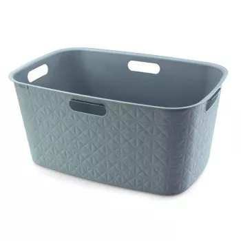 CURVER Softex 45L cesto portabiancheria rettangolare con maniglie integrate, petrolio, 57x37x27 cm