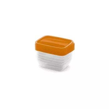 CURVER Vedo set contenitori rettangolari 5x0,5L trasparente arancione