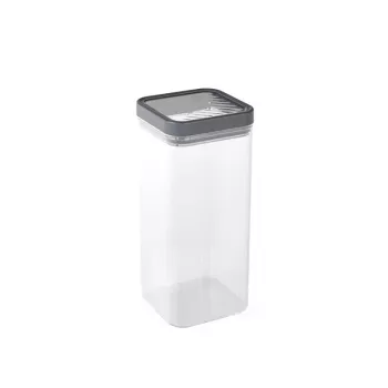 CURVER Kara contenitore per alimenti secchi 1,8L, corpo trasparente con coperchio ermetico grigio scuro, plastica senza BPA, impilabile