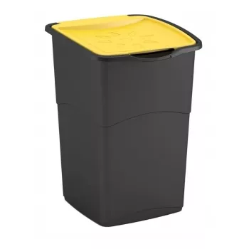 Curver Koral pattumiera 47L nero/giallo a basculante