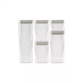 CURVER set contenitori per alimenti secchi 0,5L + 2x1,2L + 1,8L + 2,4L Kara trasparente/bianco