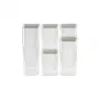 CURVER set contenitori per alimenti secchi 0,5L + 2x1,2L + 1,8L + 2,4L Kara trasparente/bianco