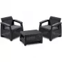 Keter Corfu Weekend set arredi da giardino 2 posti con tavolino, effetto rattan grigio
