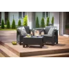 Keter Corfu Weekend set arredi da giardino 2 posti con tavolino, effetto rattan grigio