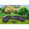 Keter Corfu Fiesta set lounge da giardino 6 posti con tavolo da pranzo, grigio grafite