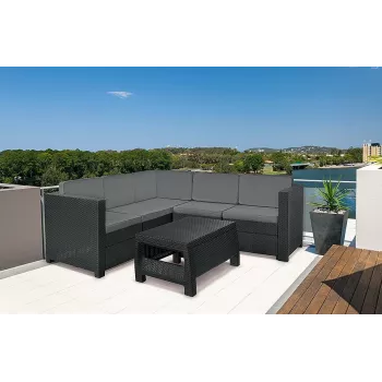 KETER Provence set arredi da giardino con tavolo grigio