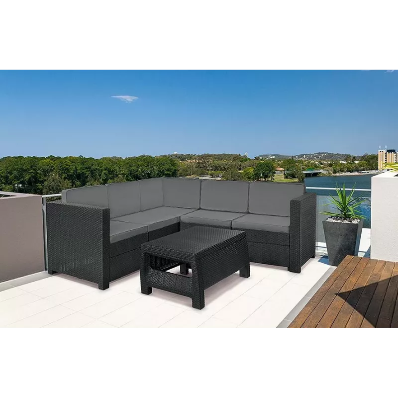 KETER Provence set arredi da giardino con tavolo grigio