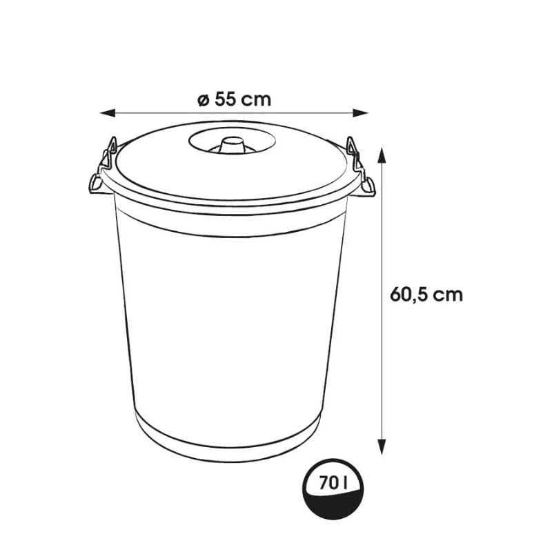 keeeper Hugo Mega pattumiera 70L, Ø55 x 60,5 cm, verde scuro