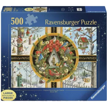 Ravensburger puzzle grandi pezzi uccelli canterini d'inverno (500 pezzi)