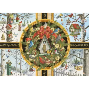 Ravensburger puzzle grandi pezzi uccelli canterini d'inverno (500 pezzi)