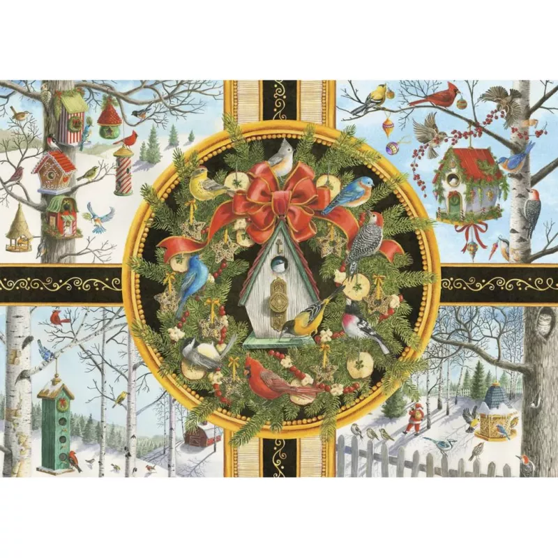 Ravensburger puzzle grandi pezzi uccelli canterini d'inverno (500 pezzi)