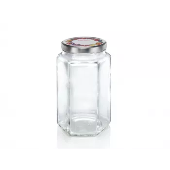 LEIFHEIT Contenitore in vetro esagonale 1700 ml