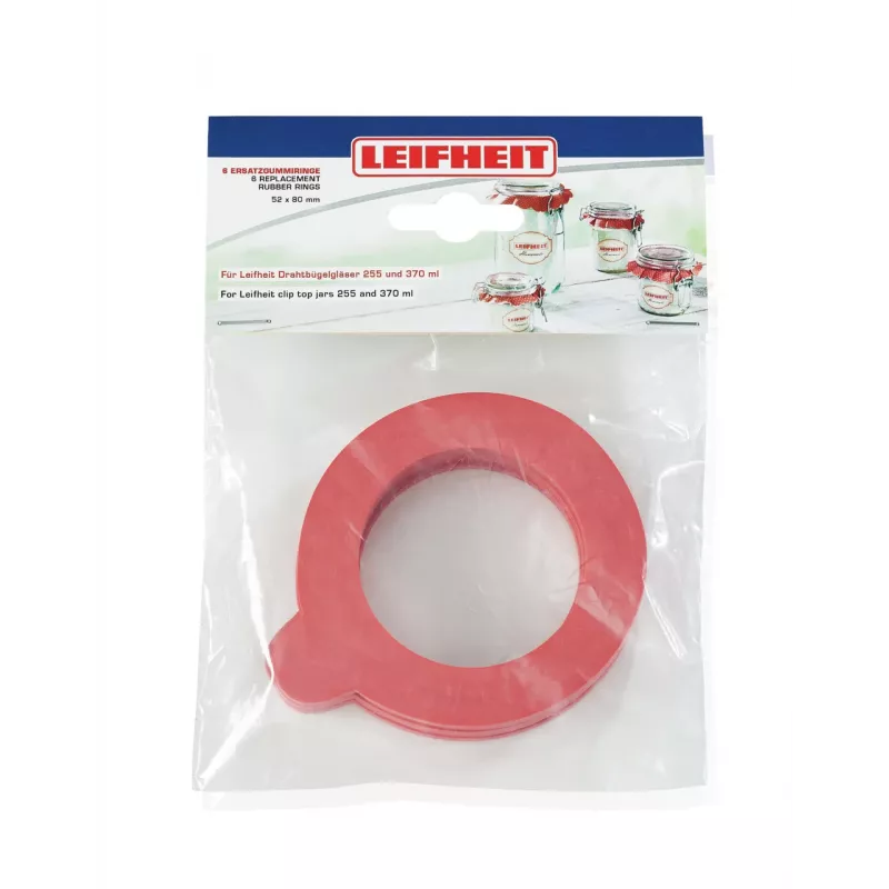 LEIFHEIT Anelli in gomma di ricambio 6 pz. 52x80 mm per barattoli da conserva 255/370 ml