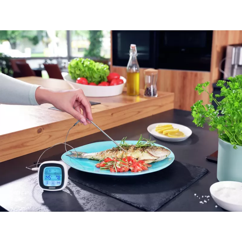 LEIFHEIT Termometro digitale da arrosto e griglia con sonda in acciaio inox, timer e programmi carne preimpostati