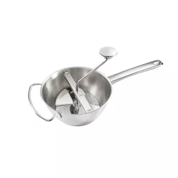 LEIFHEIT ComfortLine Passaverdura 20 cm, acciaio inox, 3 dischi, manuale, argento/nero