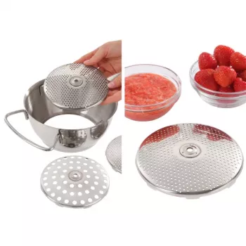 LEIFHEIT ComfortLine Passaverdura 20 cm, acciaio inox, 3 dischi, manuale, argento/nero