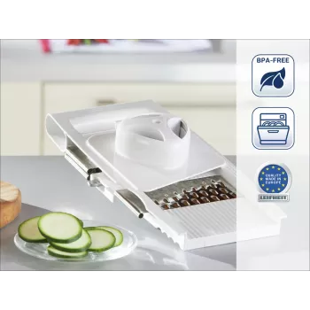 LEIFHEIT Taglia universale con 5 lame – Utensile da cucina multifunzionale per erbe aromatiche, verdure, impasti e altro, bianco/verde