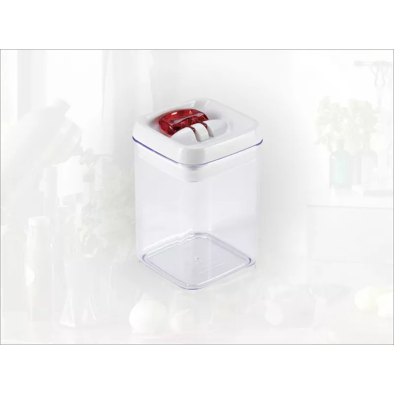 LEIFHEIT Fresh&Easy contenitore per alimenti 800 ml, ermetico, impilabile, senza BPA, trasparente con coperchio bianco/verde