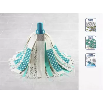 LEIFHEIT 3in1 Power Mop con tecnologia Clean Twist Spin, manico telescopico, secchio 20L, panno in microfibra, turchese/bianco