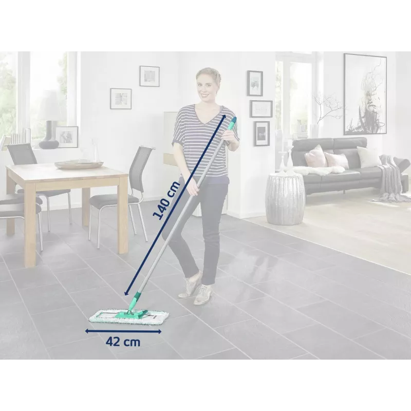 LEIFHEIT Profi XL Micro Duo lavapavimenti con asta in acciaio, 42 cm