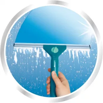 LEIFHEIT Classic tergivetro con asta telescopica 100-155 cm, tergivetro 33 cm, senza aloni, verde/bianco