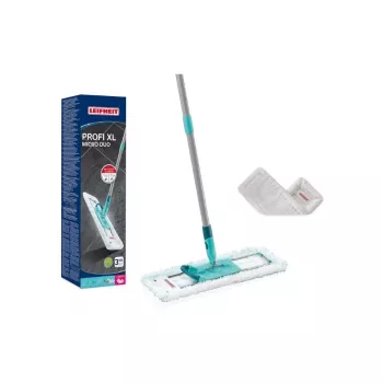 LEIFHEIT Profi XL Micro Duo 42 cm lavapavimenti con manico pieghevole e panno di ricambio SuperDuster