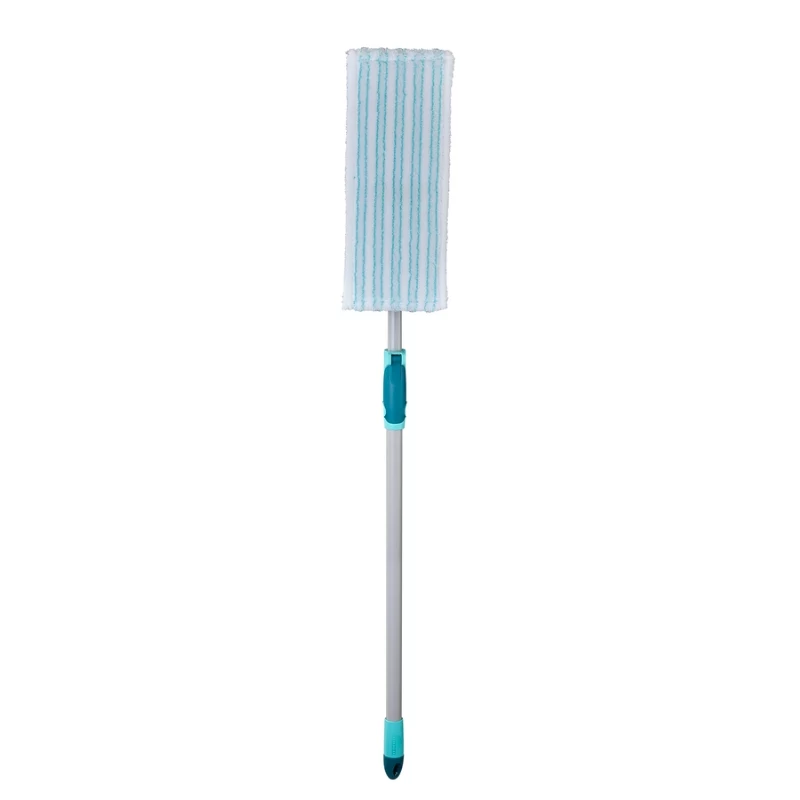 LEIFHEIT PowerClean M spazzola per pavimenti con asta telescopica, 33 cm, verde/grigio
