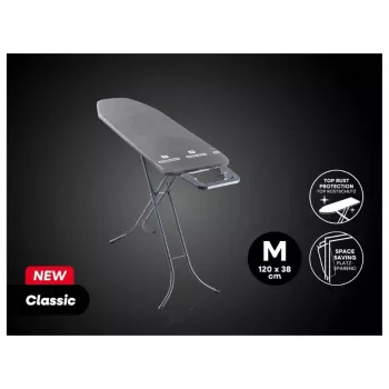 Leifheit Classic M asse da stiro nero 120x38 cm con appoggio ferro fisso e copertura in cotone