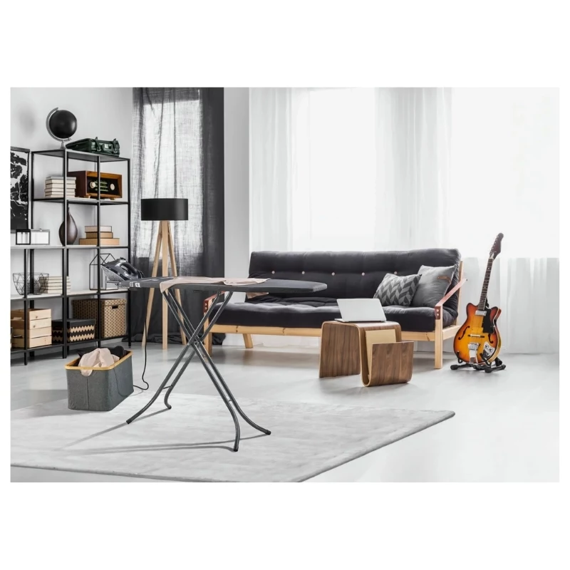 Leifheit Classic M asse da stiro nero 120x38 cm con appoggio ferro fisso e copertura in cotone