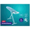 LEIFHEIT Air Board Express L Solid asse da stiro 130x38 cm con tecnologia Thermo-Reflect, regolabile in altezza 75-98 cm, pieghevole, forma ergonomica, piedini antiscivolo, appoggio ferro, fermacavo, bianco/blu