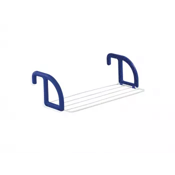 LEIFHEIT Classic stendibiancheria pensile 25 | 25 m di stenditura | stendibiancheria a ali da terra | acciaio rivestito e plastica | bianco/blu | interno/esterno