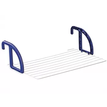 LEIFHEIT Classic 70 stendibiancheria, 7 fili, 7 m di stenditura, stendibiancheria a ali pieghevole, bianco/blu