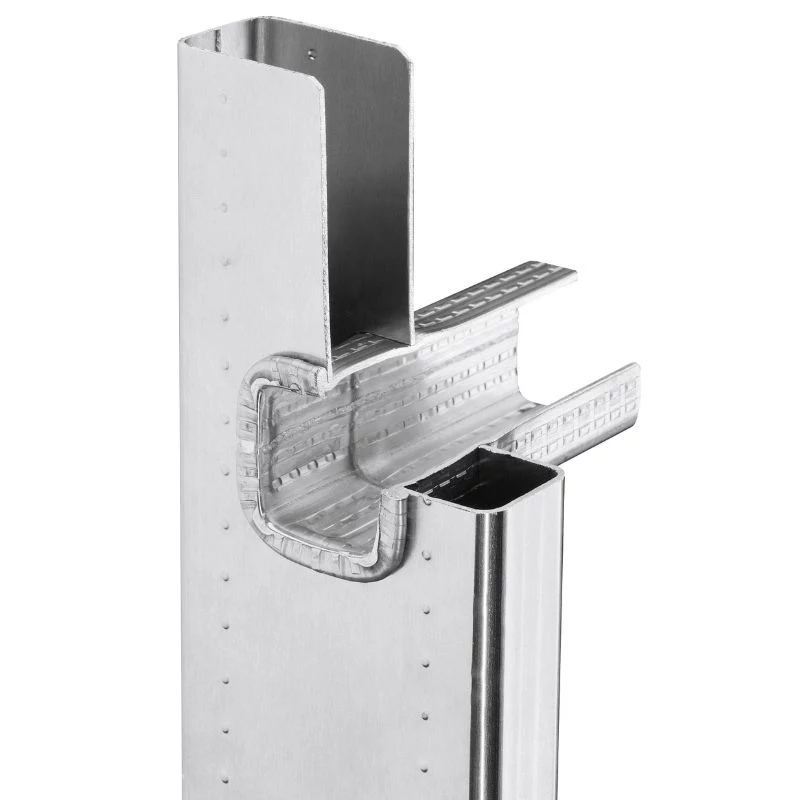 Hailo ProfiStep duo 7218-007 scala a castello in alluminio, 2x25 gradini, altezza di lavoro max. 9,5 m, argento