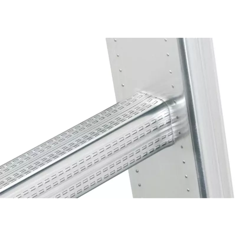 Hailo ProfiStep uno 7112-007 scala semplice in alluminio, 9 gradini, altezza di lavoro max. 4,3 m, argento