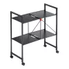 HAILO Quickboard carrello a ripiani pieghevole, 3 ripiani, nero, 4 ruote piroettanti, portata totale 15 kg