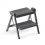 HAILO StepFix scala pieghevole a 2 gradini in acciaio nero