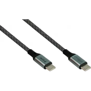 GoodConnections cavo a spirale USB 2.0 magnetico 60W USB-C a USB-C, nero/bianco, 1 m 2060-MT010SW