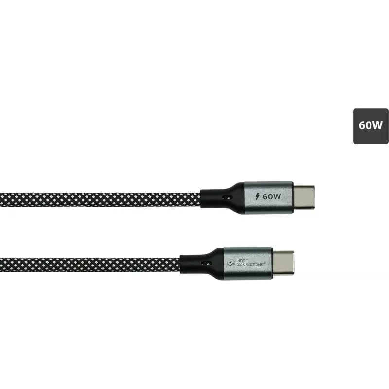 GoodConnections cavo a spirale USB 2.0 magnetico 60W USB-C a USB-C, nero/bianco, 1 m 2060-MT010SW