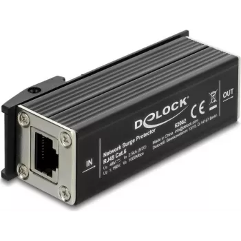 Delock protezione da sovratensione di rete RJ45 per montaggio su guida DIN