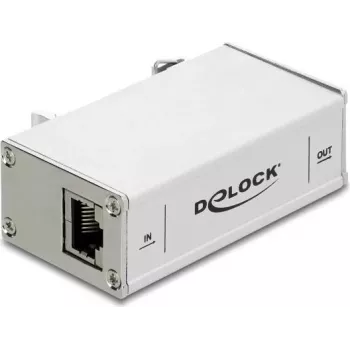 Delock protezione da sovratensione di rete RJ45 10G per montaggio su guida DIN