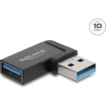 Delock adattatore USB 10 Gbps Type-A maschio su femmina, angolato a sinistra