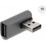 Delock adattatore USB 10 Gbps Type-A maschio su Type-A femmina, angolato a sinistra, corpo in alluminio
