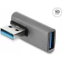 Delock adattatore angolato USB 10 Gbps Type-A maschio su Type-A femmina, corpo in alluminio