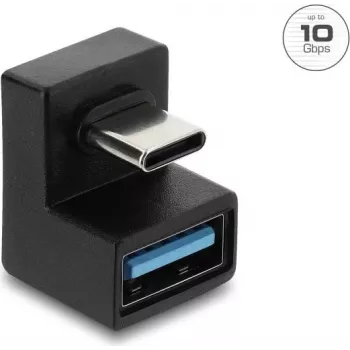 Delock adattatore USB 3.2 Gen 2 Type-C maschio su USB-A femmina, a U, 10 Gbps, nero
