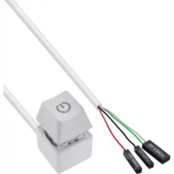 InLine cavo remoto interruttore di accensione PC, bianco, 2 m